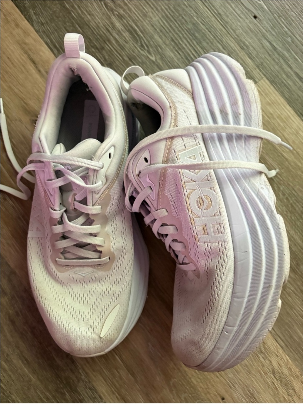 Hoka Bondi 8 Women's White Cushioned Running Shoe - Picture 5 of 16